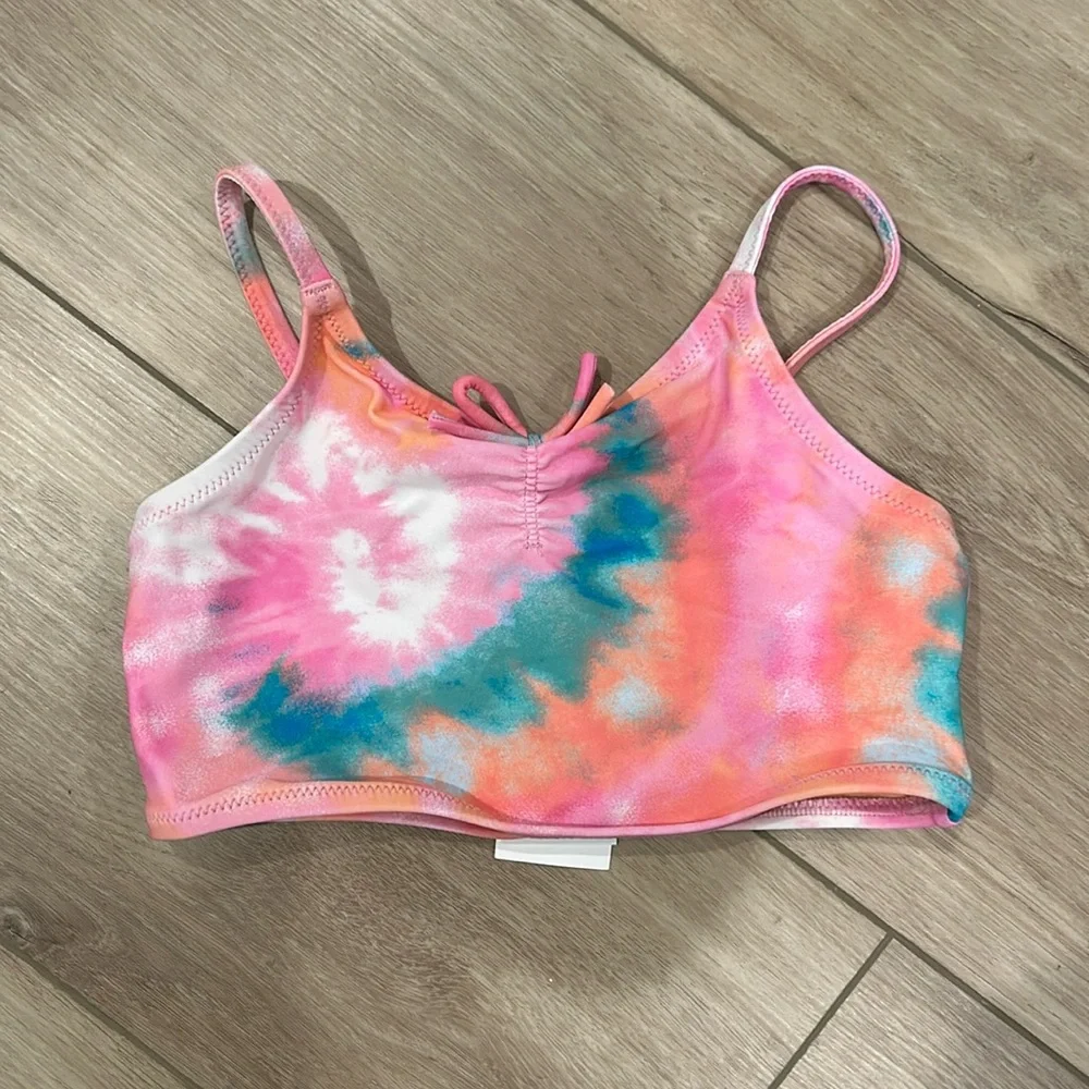 NWT J.Crew Crewcuts tie-dye bow bikini top
